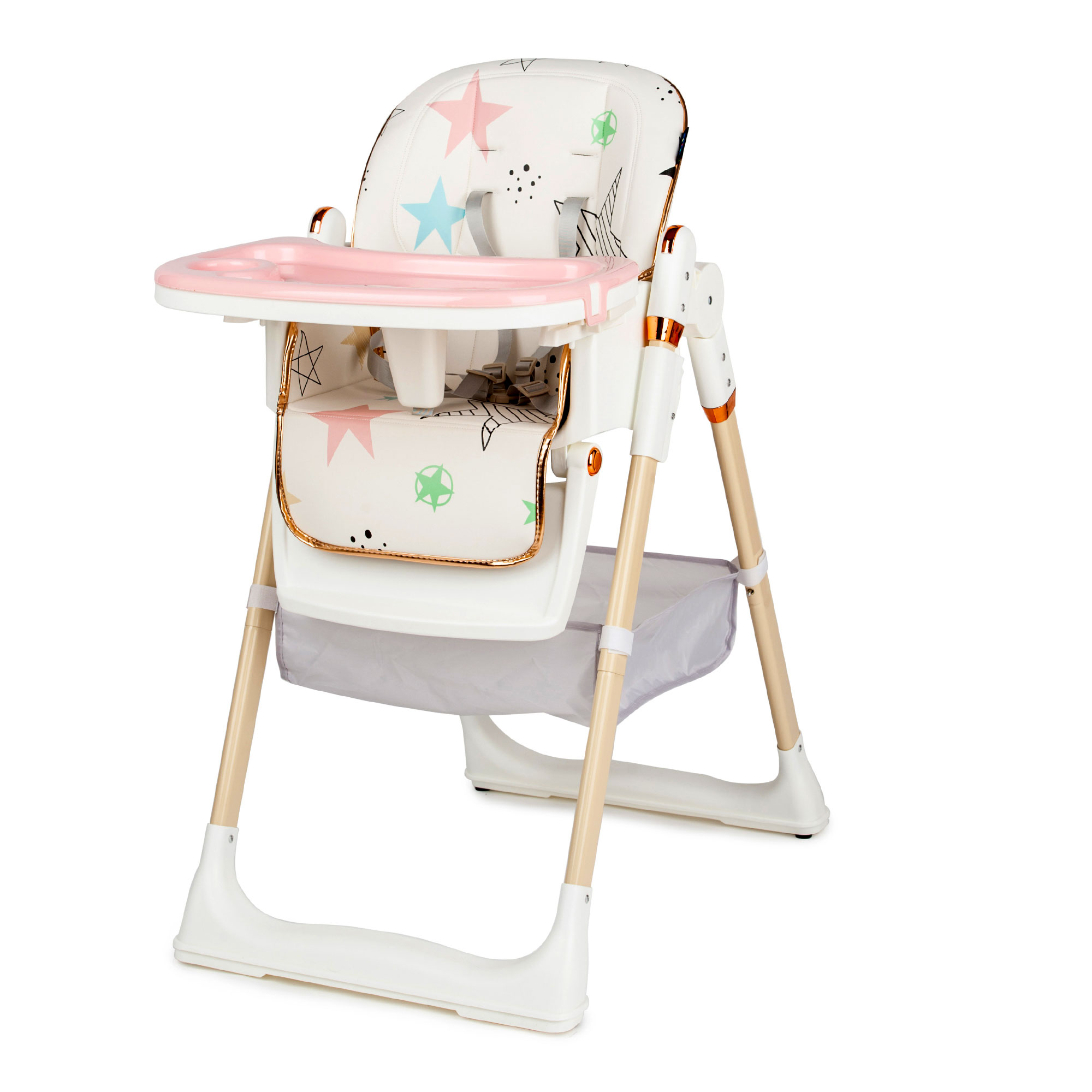 Scaun de masa Juju Eat&Fun, Pink Stars