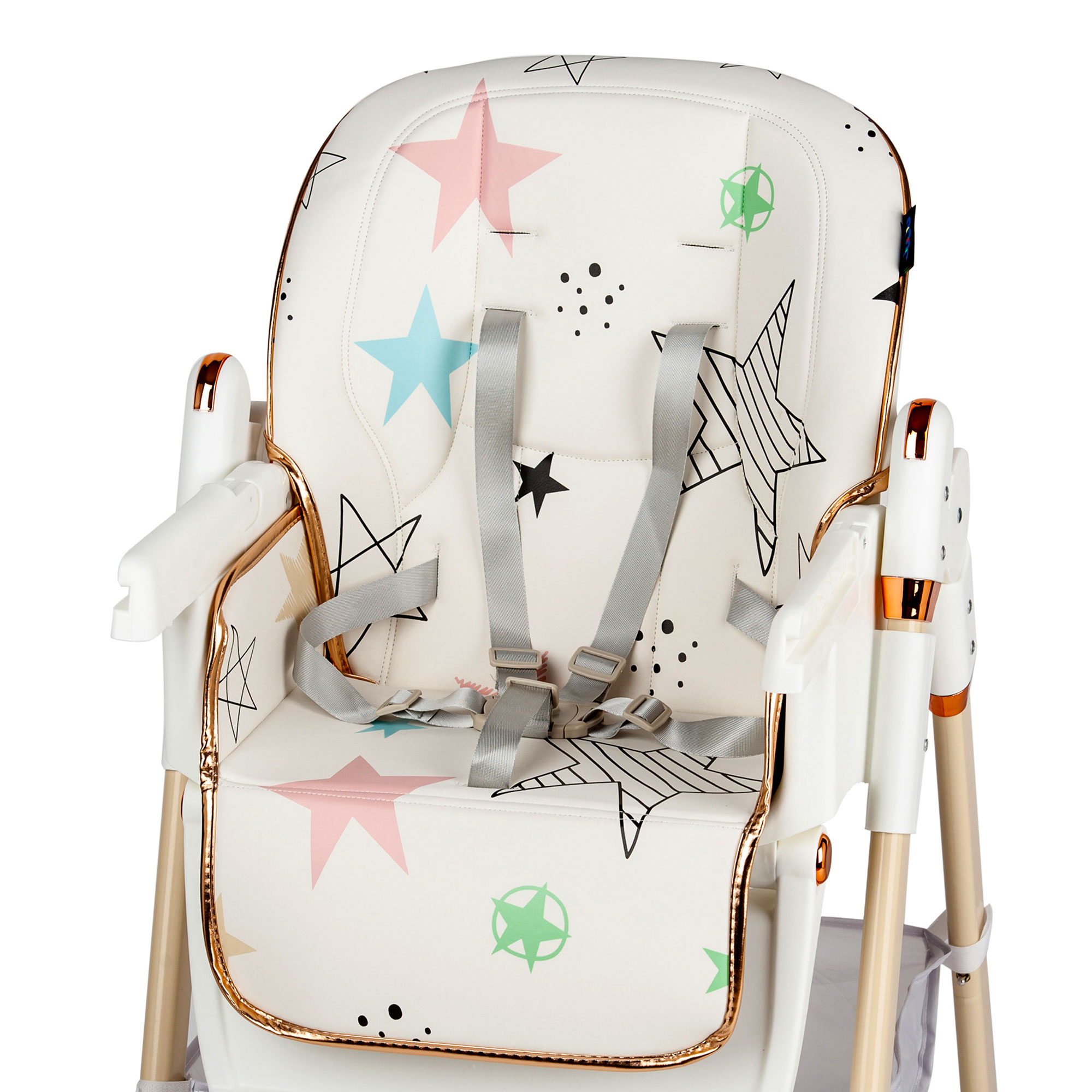 Scaun de masa Juju Eat&Fun, Pink Stars - imagine 3