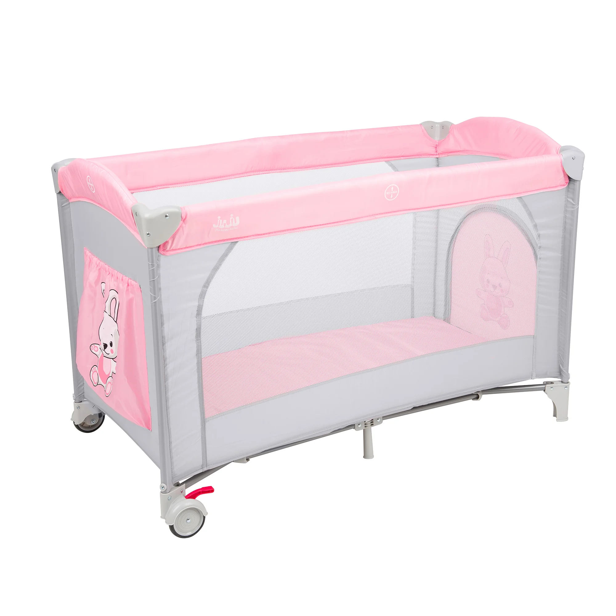 Patut pliabil 2 nivele Juju Sleepy Baby, Hunny Bunny - imagine 7